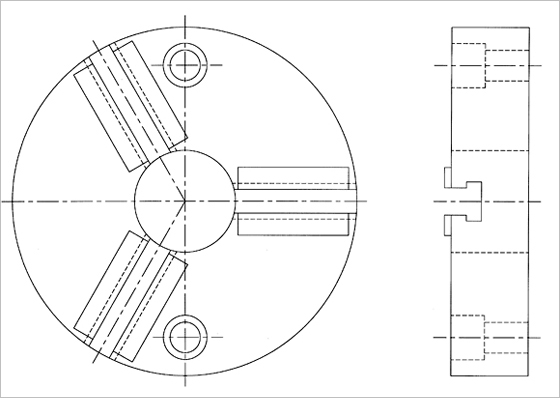 円型生爪成型治具（ワーク成型ベース）